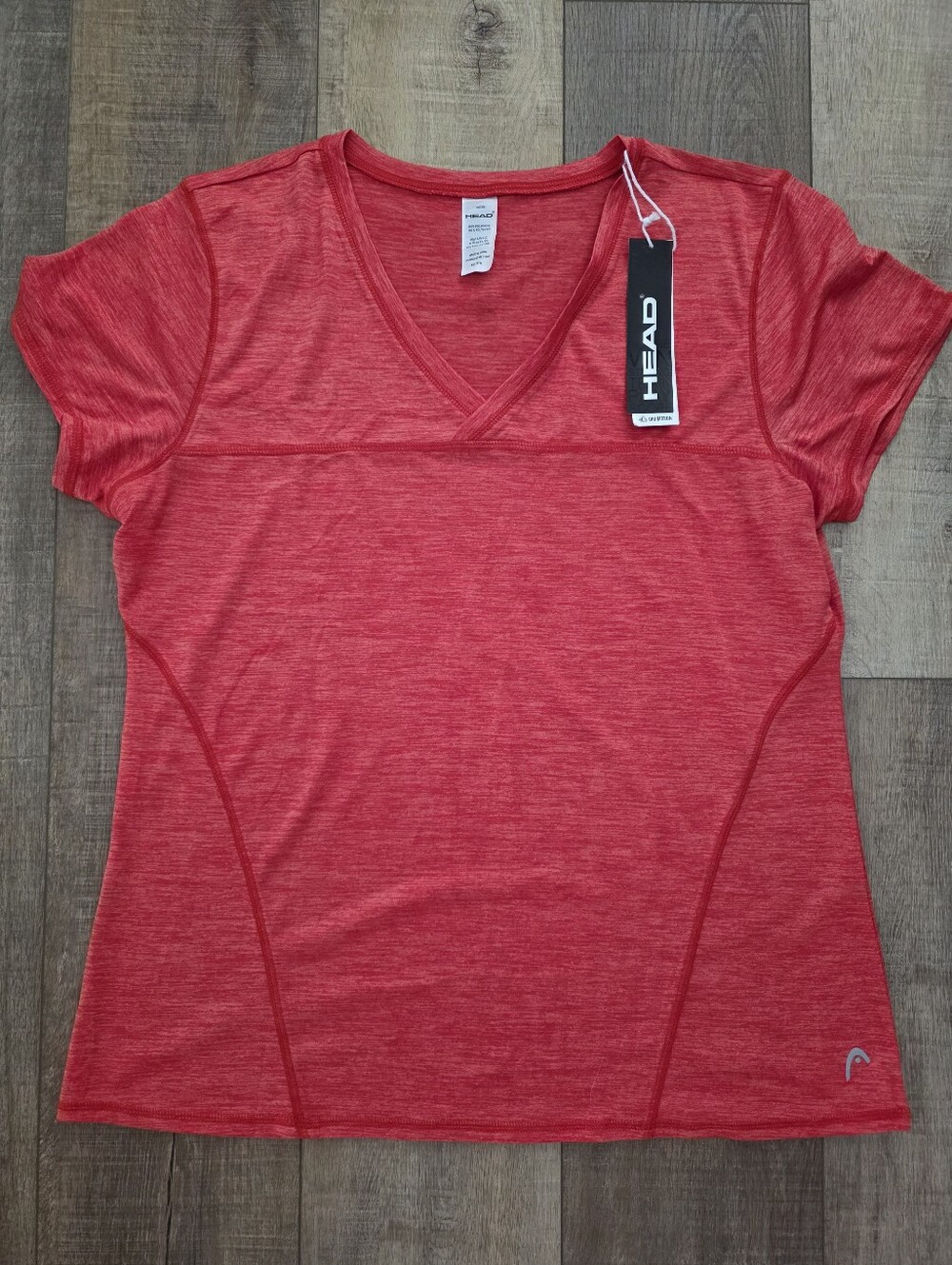 Head Womens Red Heather V-Neck Short Sleeve Performance Tshirt - Size XXL - NWT